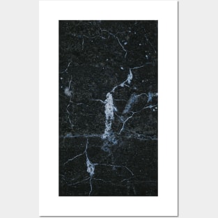 Black And Blue Elegant Marble Pattern Posters and Art